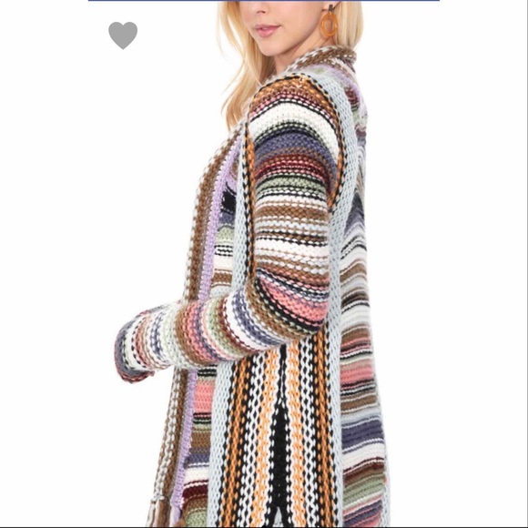 Laurel Multi Colored Long Cardigan - Picture 4 of 5